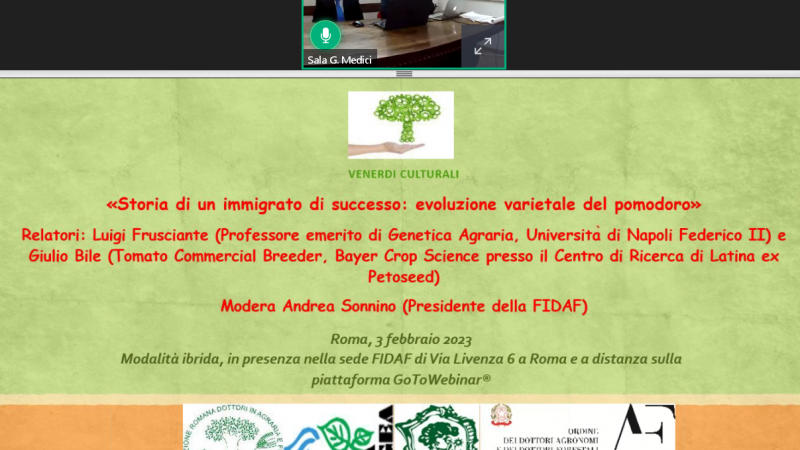 Venerdì Culturale 03.02.2023 “Storia di un immigrato di successo: evoluzione varietale del pomodoro” – Presentazioni