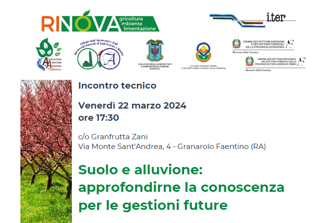 Granarolo Faentino (RA), 22 marzo 2024 – Incontro tecnico “Suolo e alluvione: approfondirne la conoscenza per le gestioni future”