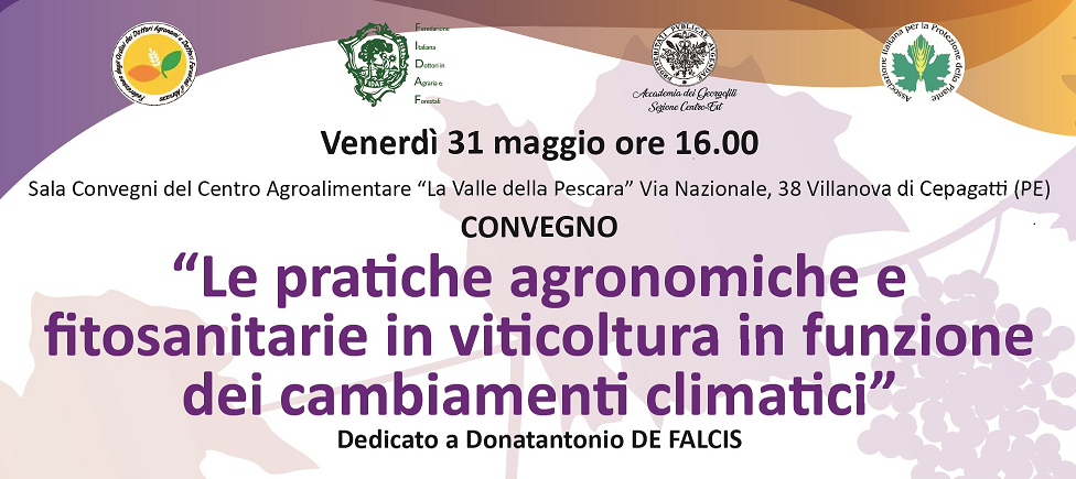 Villanova di Cepagatti (PE), 31 maggio 2024 – Convegno “Le pratiche agronomiche e fitosanitarie in viticoltura in funzione dei cambiamenti climatici”