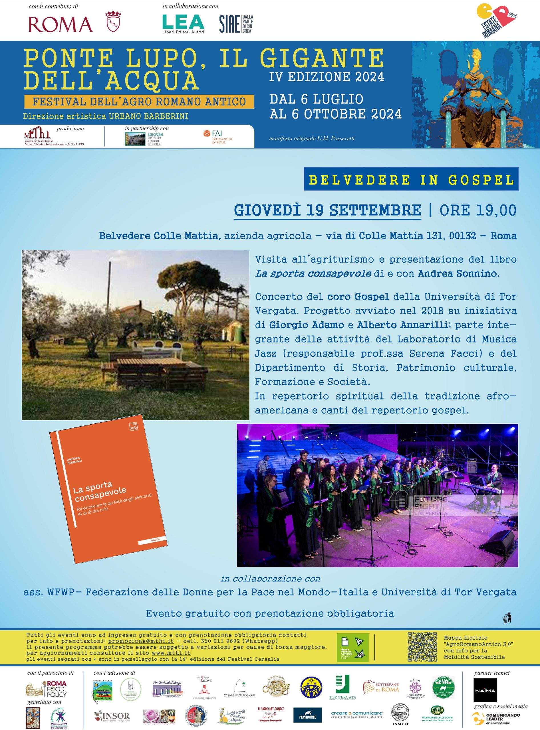 Roma, 19 settembre 2024 – Festival dell’Agro Romano antico – Ponte Lupo, il gigante dell’acqua