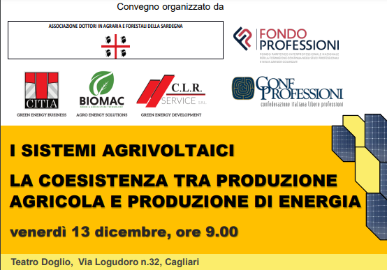 Cagliari, 13 dicembre 2024 – Convegno “I sistemi agrivoltaici. La coesistenza tra produzione agricola e produzione di energia”