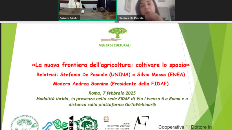 Venerdì Culturale 07.02.2025 “La nuova frontiera dell’agricoltura: coltivare lo spazio” – PRESENTAZIONI